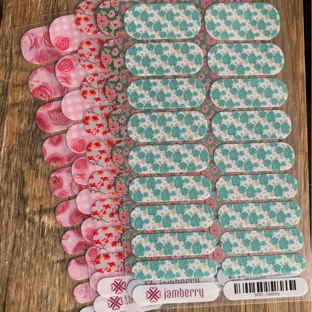 Jamberry Floral Bundle of 5 Nail Wrap Full Sheets Nail Art